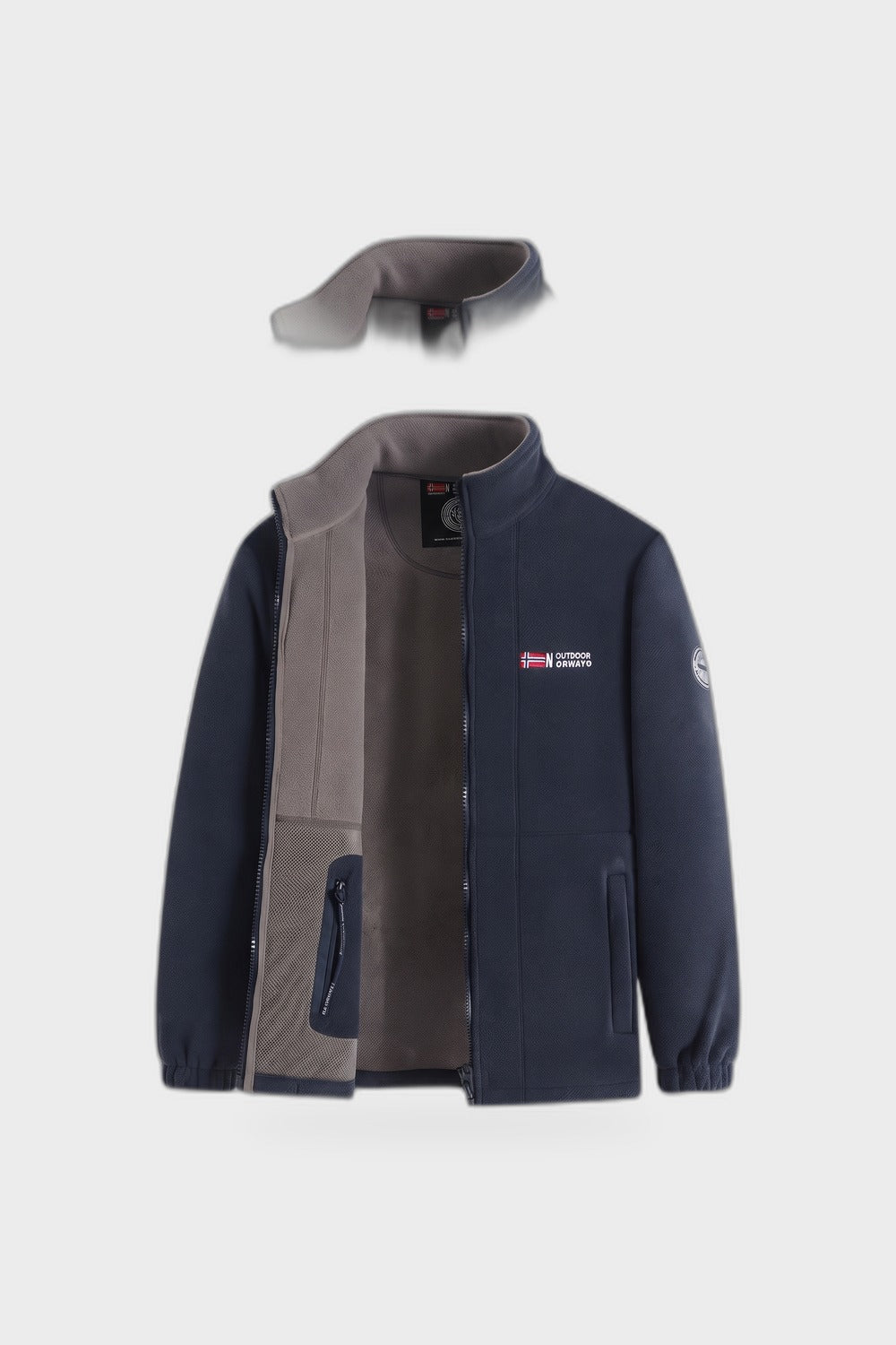 Herren Fleecejacke | Sportlicher Look — Marineblau — Produktansicht