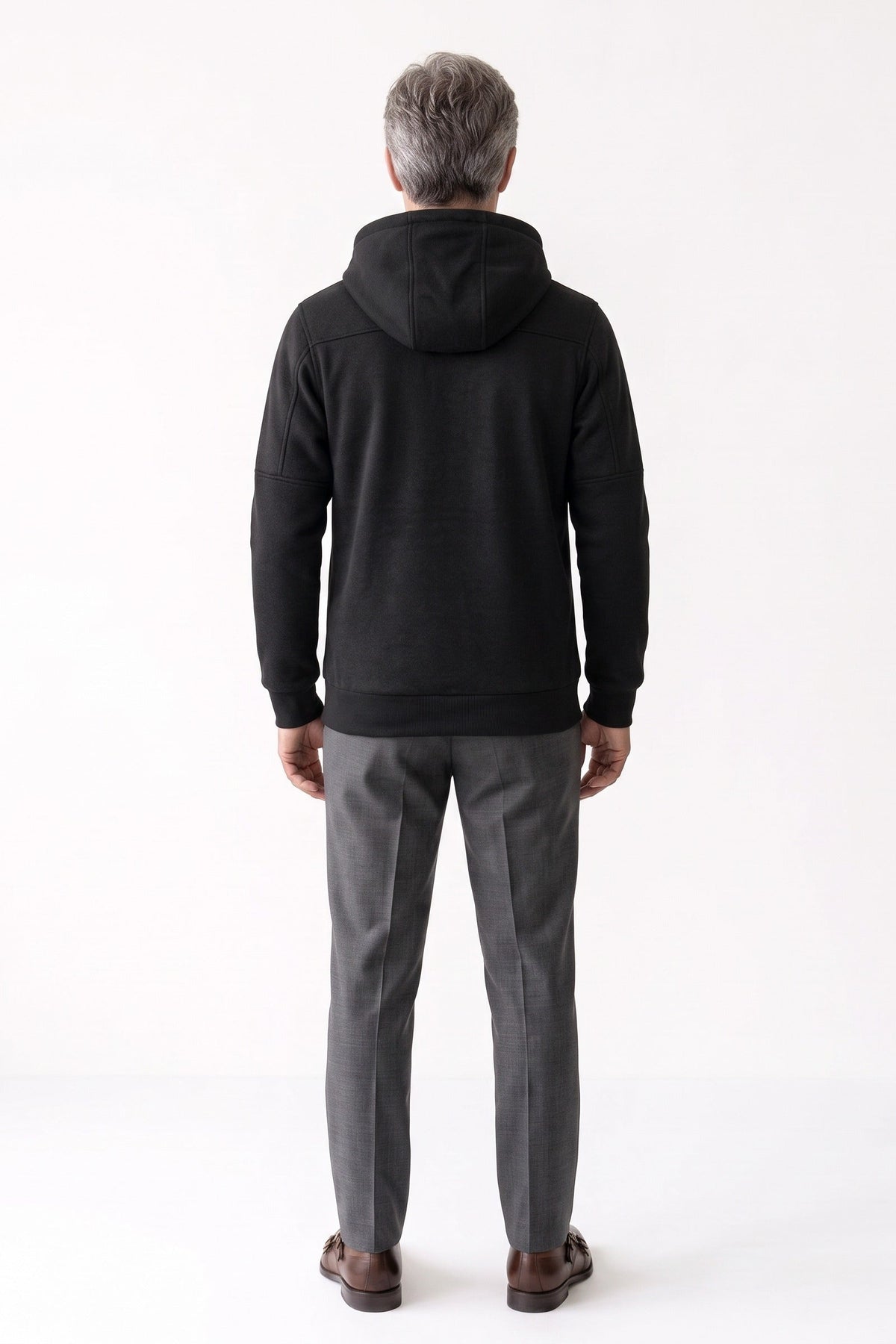 Herren Kapuzenjacke mit Kordelzug-Kapuze und Reißverschlusstaschen – 4