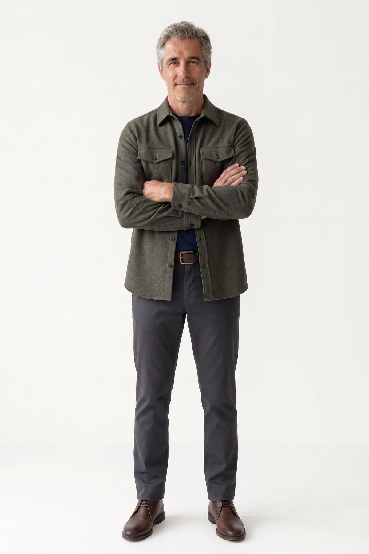 Herren Overshirt mit Hemdkragen und aufgesetzten Brusttaschen – 10