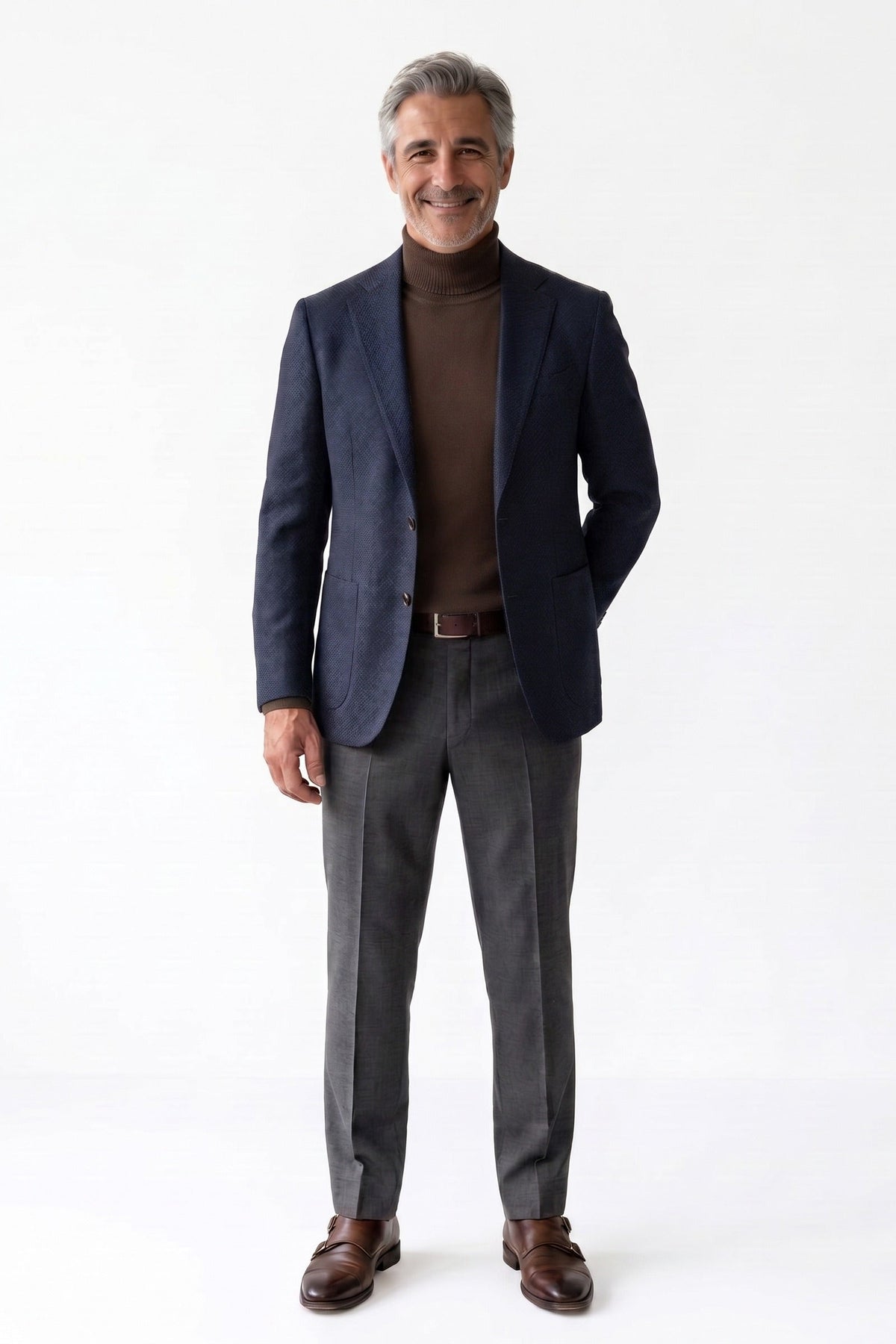 Herren Rollkragenpullover mit geripptem Rollkragen und engem Schnitt – 3