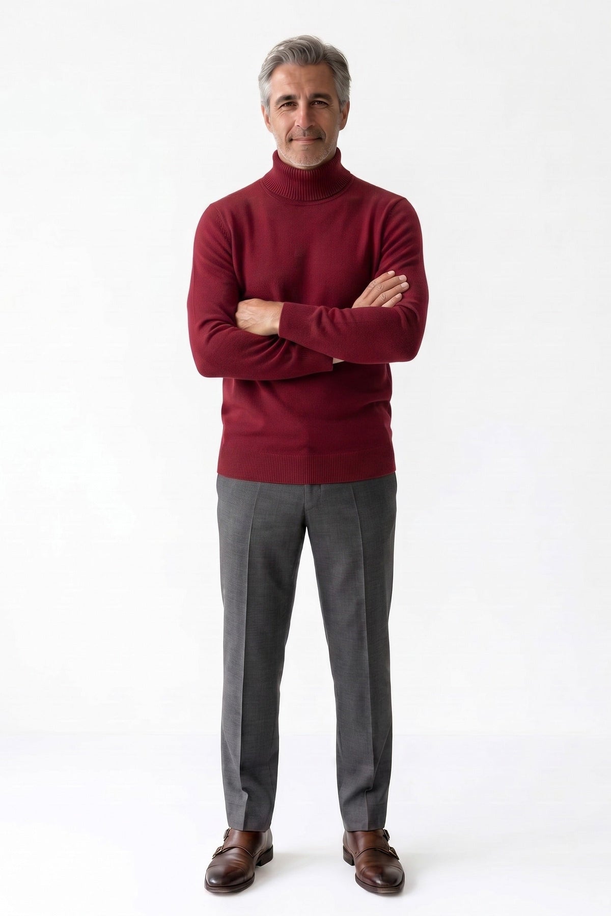 Herren Rollkragenpullover mit geripptem Rollkragen und engem Schnitt – 12
