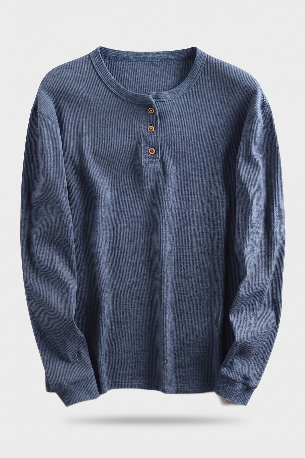 Herren Henley-Shirt | Knopfleiste — Navyblau — Packshot