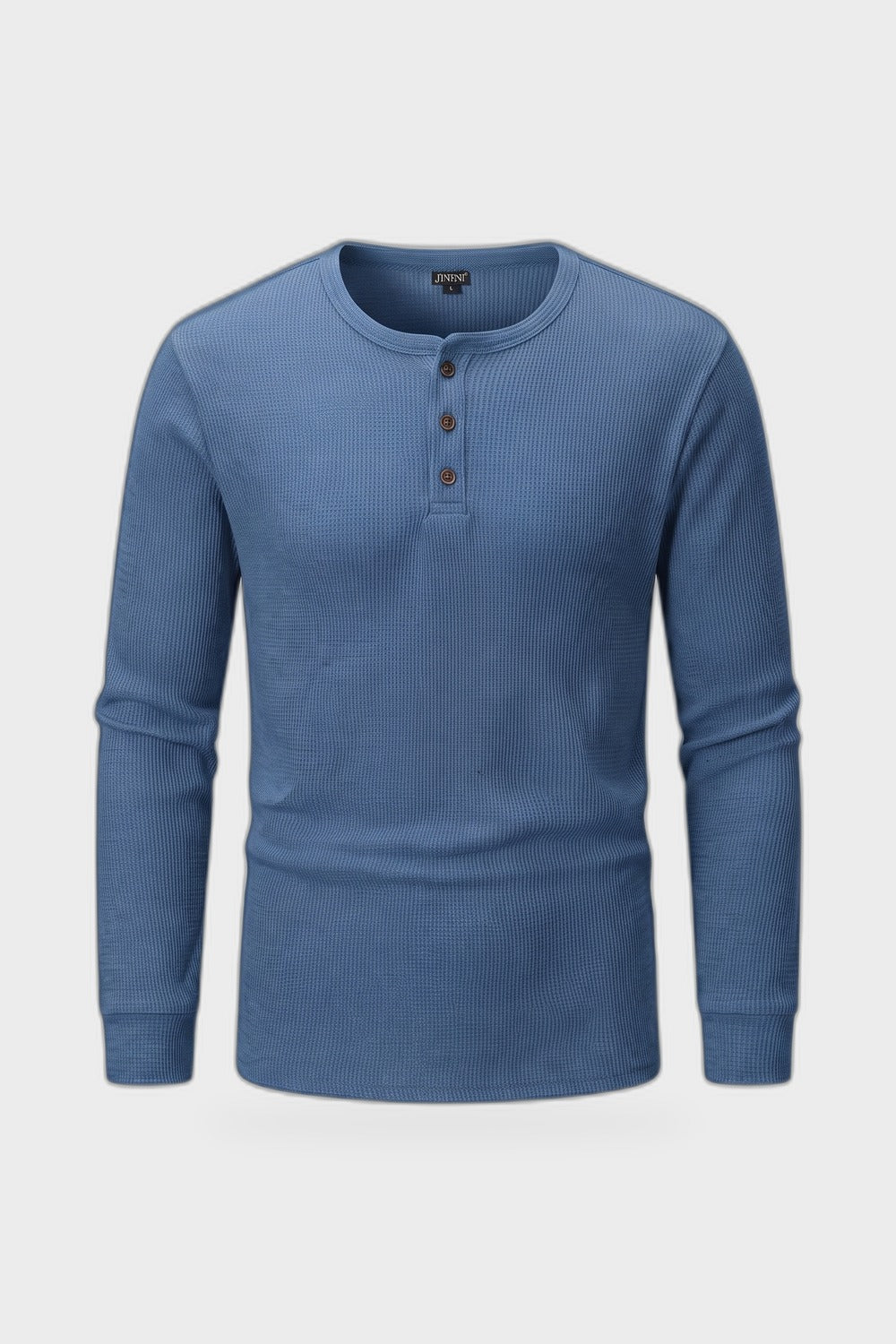 Herren Henley-Shirt | Knopfleiste — Navyblau — Produktansicht