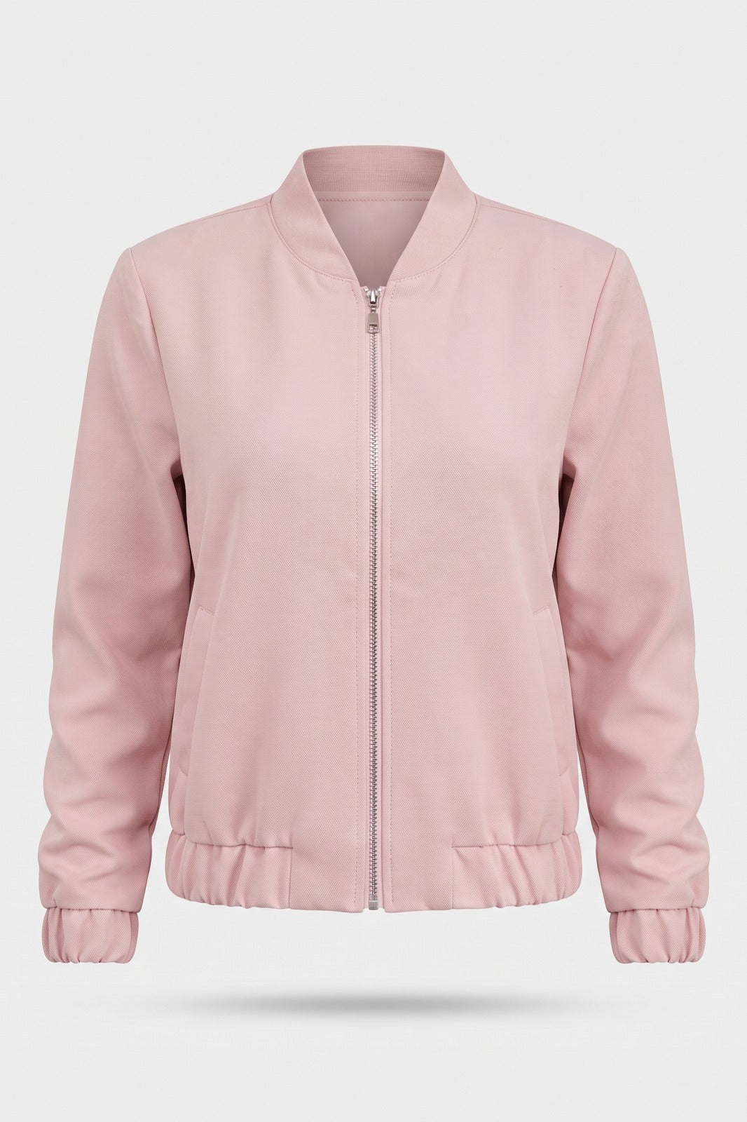 Damen Cropped Bomberjacke | Elegant — Rosa — Packshot