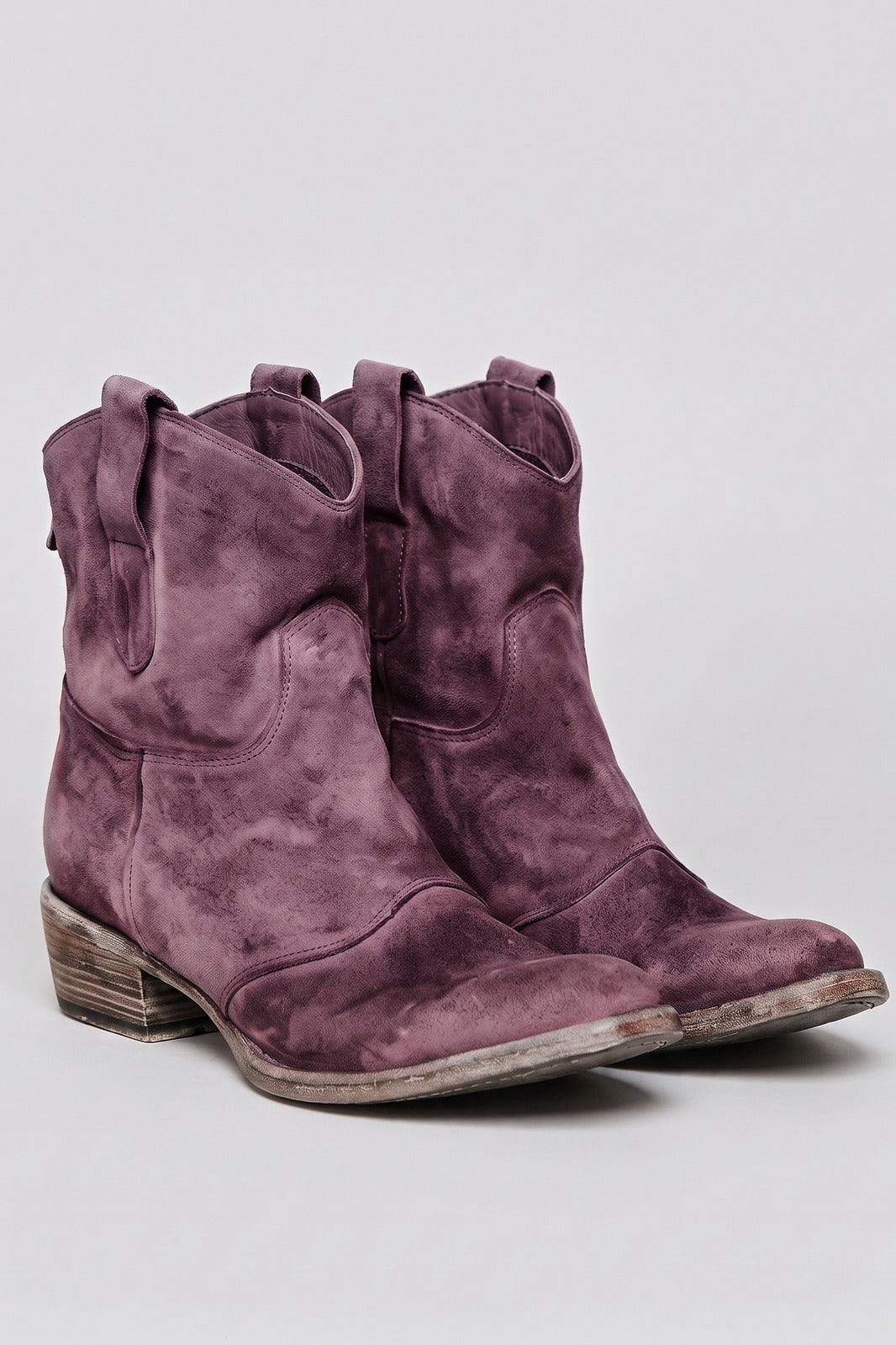Damen Westernstil Stiefelette | Spitz — Rosa — shoe_main — am Modell