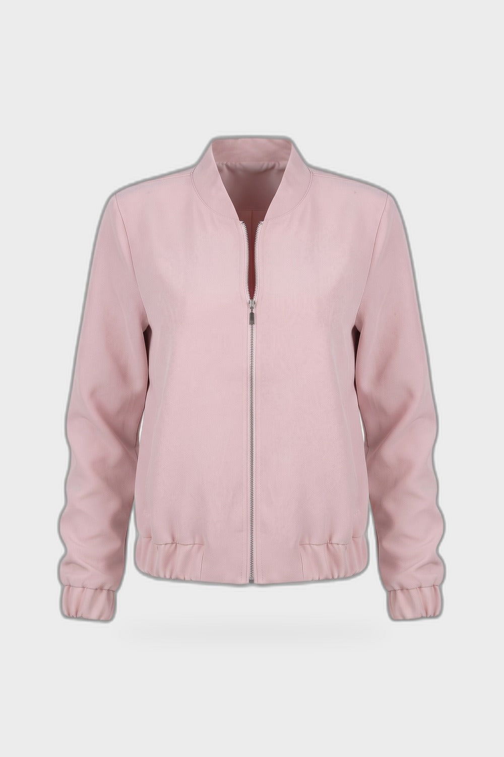 Damen Cropped Bomberjacke | Elegant — Rosa — Produktansicht