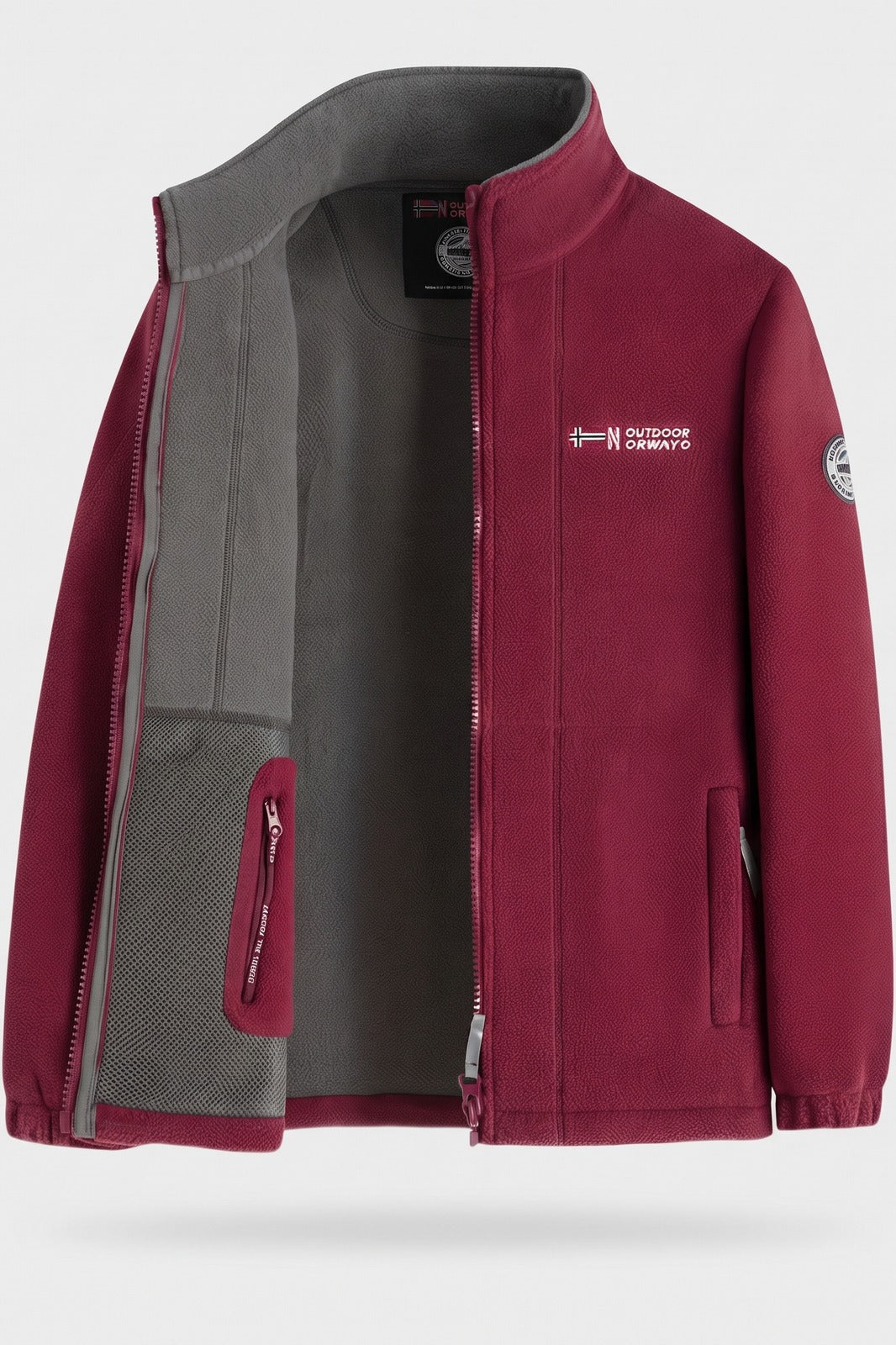 Herren Fleecejacke | Sportlicher Look — Rot — Packshot