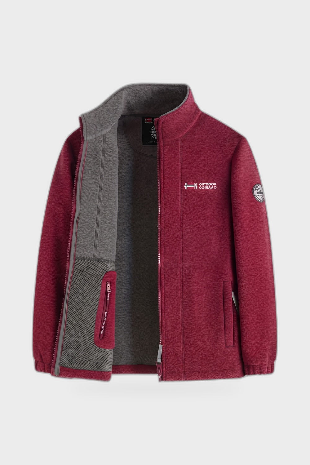 Herren Fleecejacke | Sportlicher Look — Rot — Produktansicht