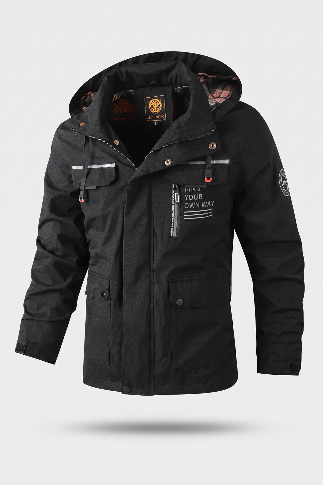 Herren Kapuzenjacke | Modern — Schwarz — Packshot
