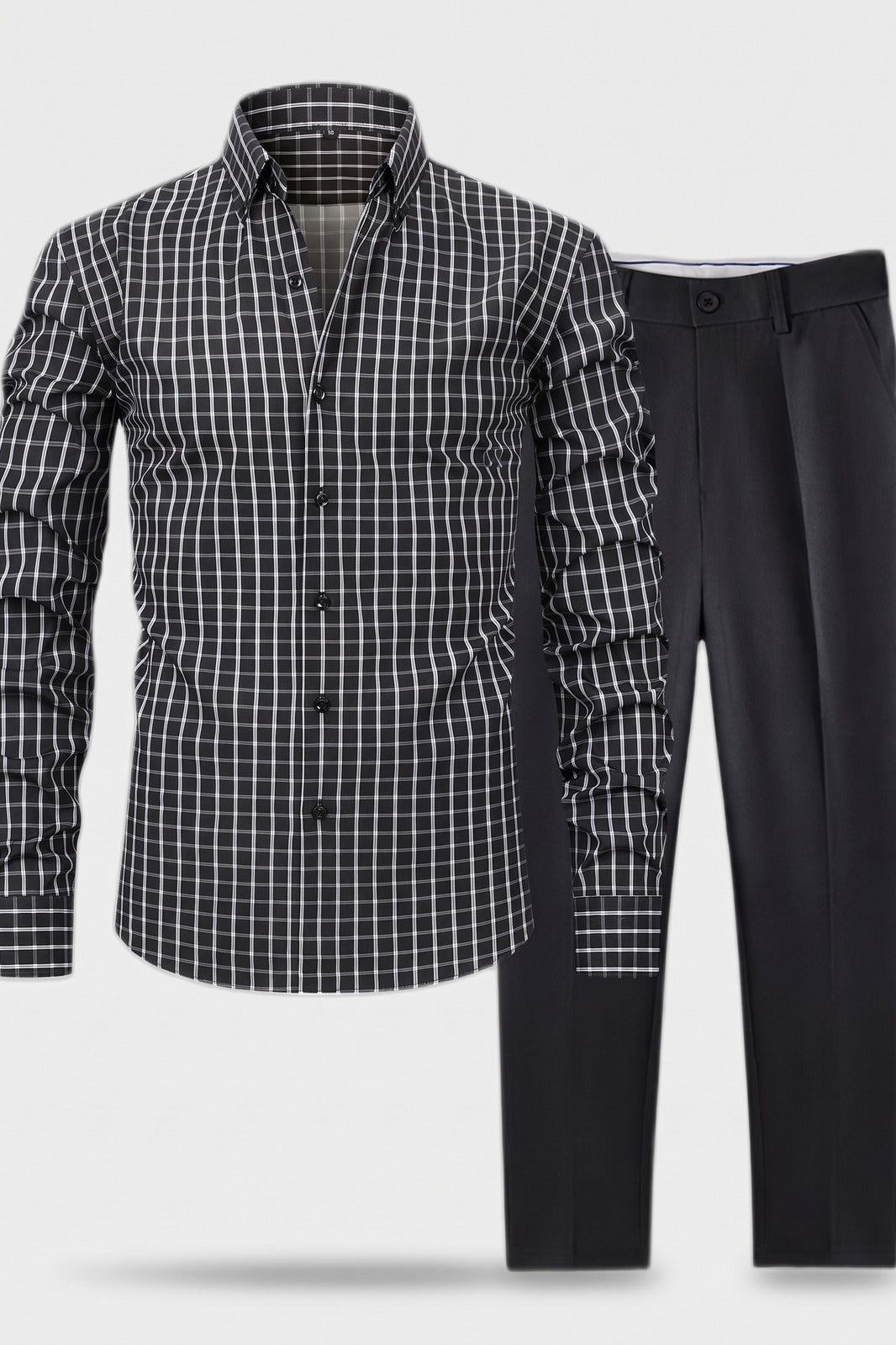 Herren Hemd-Hose-Set | Business-Casual — Schwarz — Packshot