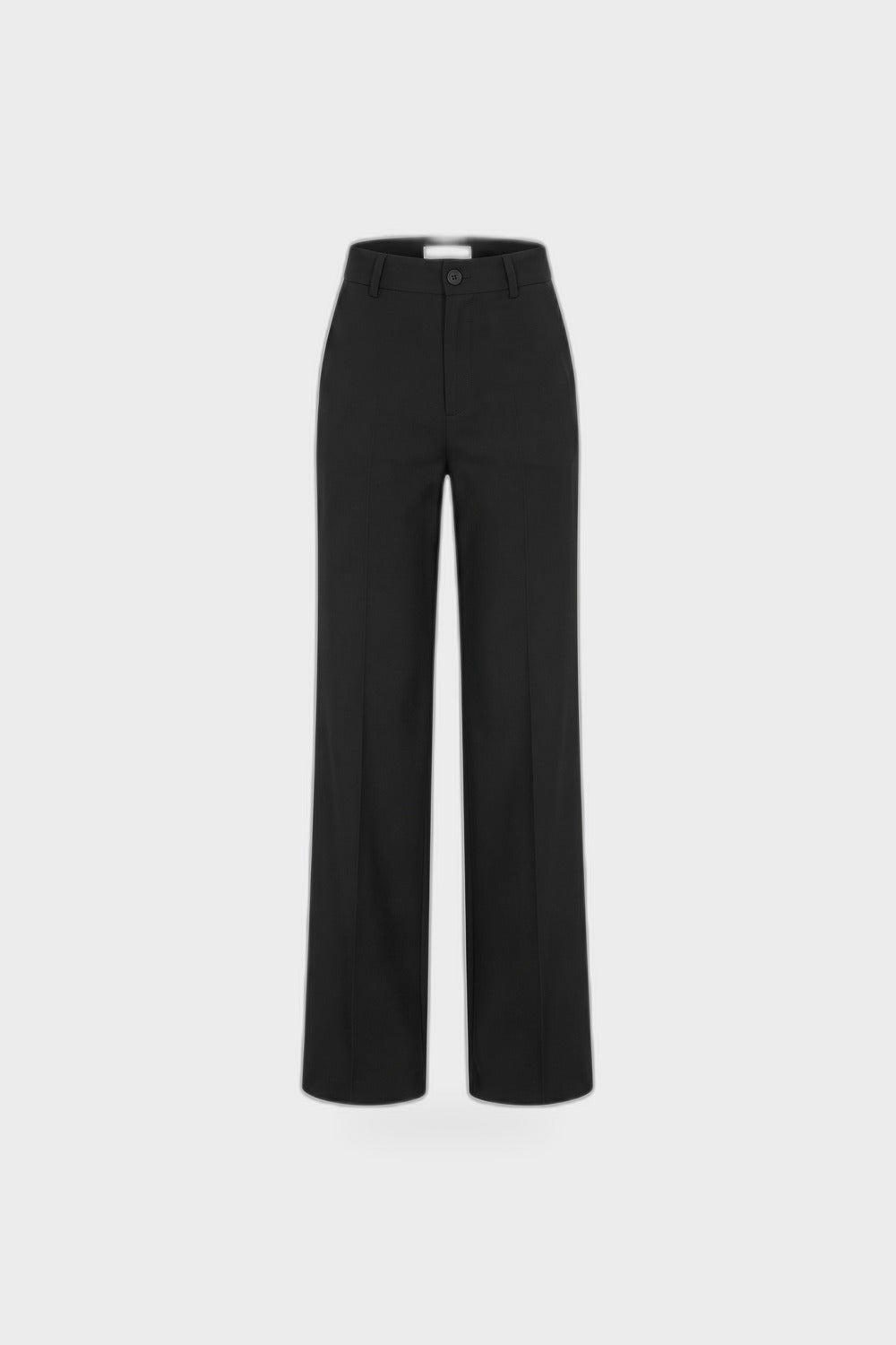Damen Elegante Stoffhose | Gerades Bein — Schwarz — Produktansicht
