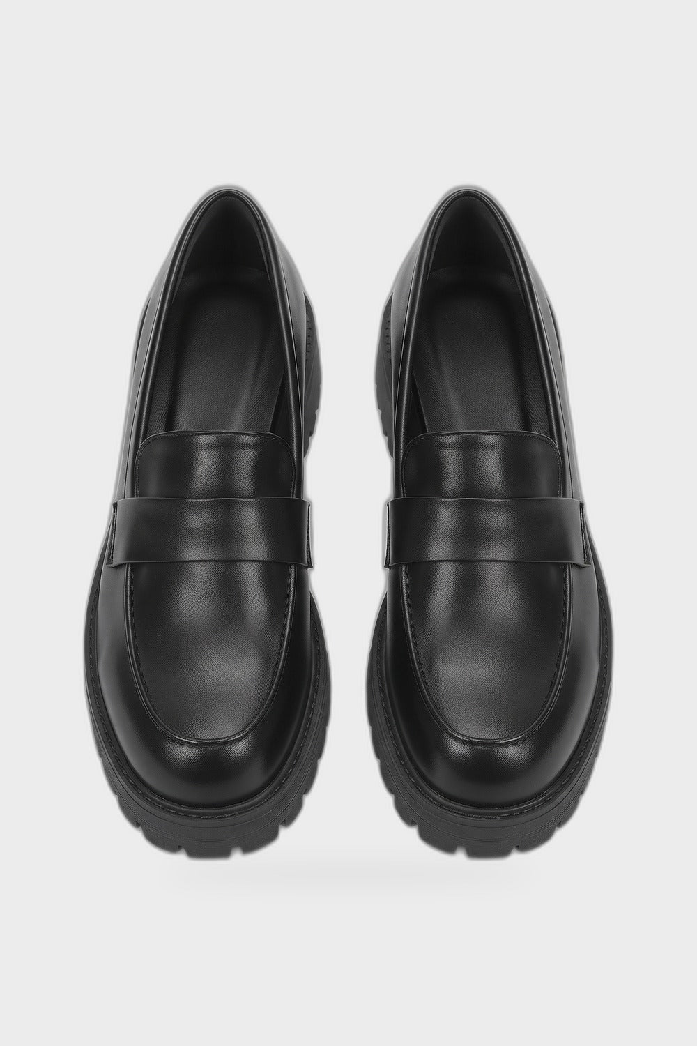 Damen Plateau Loafer | Runde Zehenpartie — Schwarz — Produktansicht