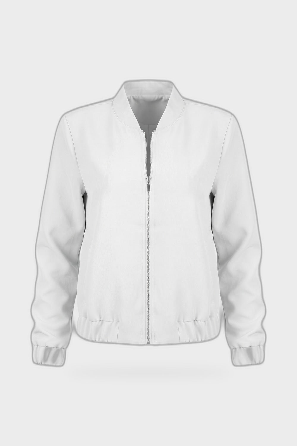 Damen Cropped Bomberjacke | Elegant — Weiß — Produktansicht