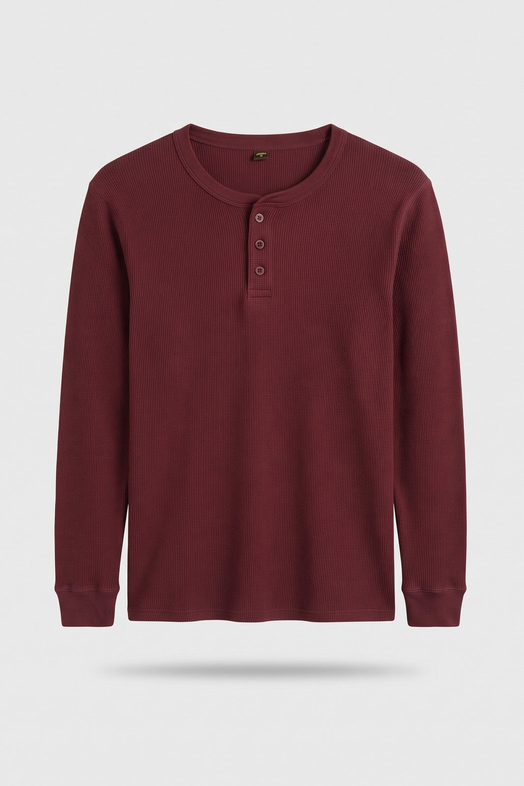 Herren Henley-Shirt | Knopfleiste — Weinrot — Packshot