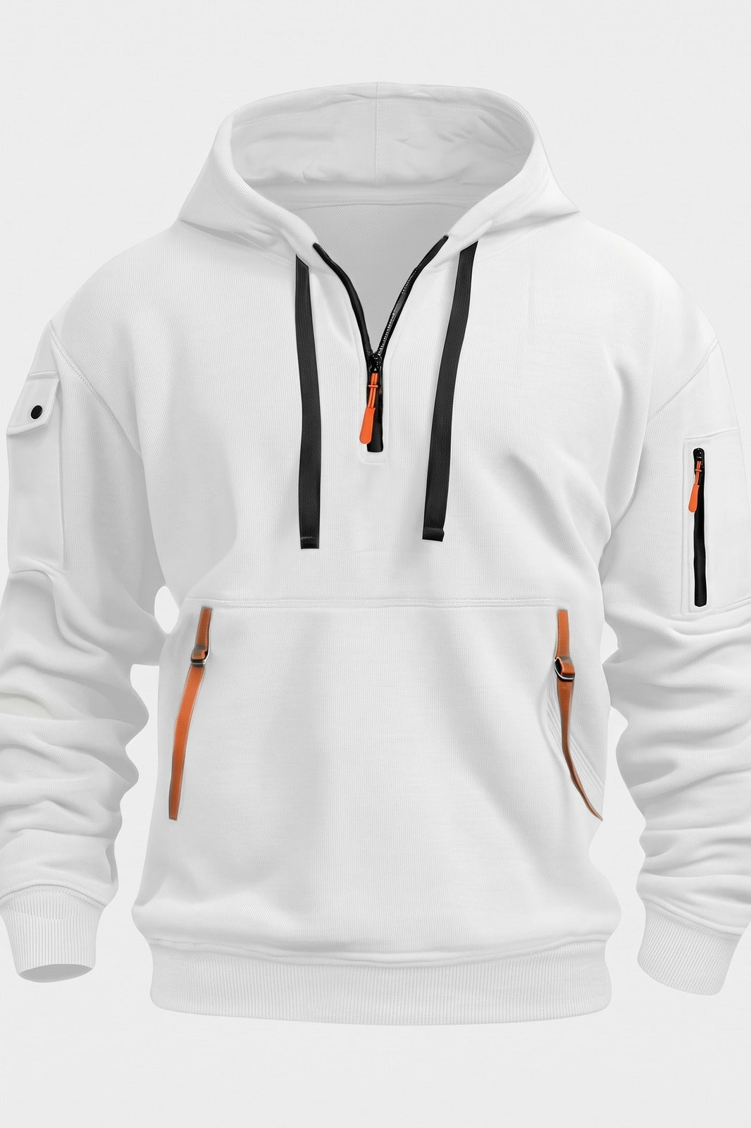 Herren Kapuzenhoodie | Taschen — Weiß — Packshot