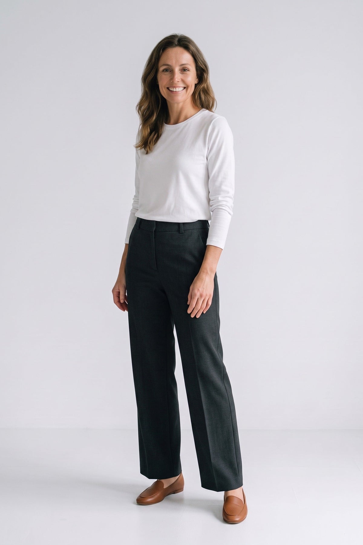 Damen Langarmshirt mit rundem Ausschnitt und langen Ärmeln – 8