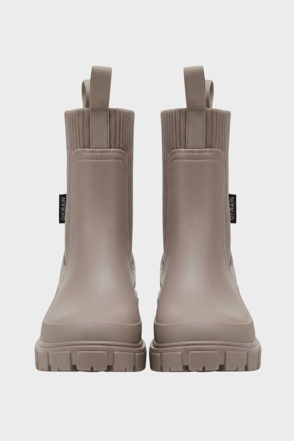 Damen Chelsea-Regenstiefel mit Zugschlaufe und geripptem Schaft