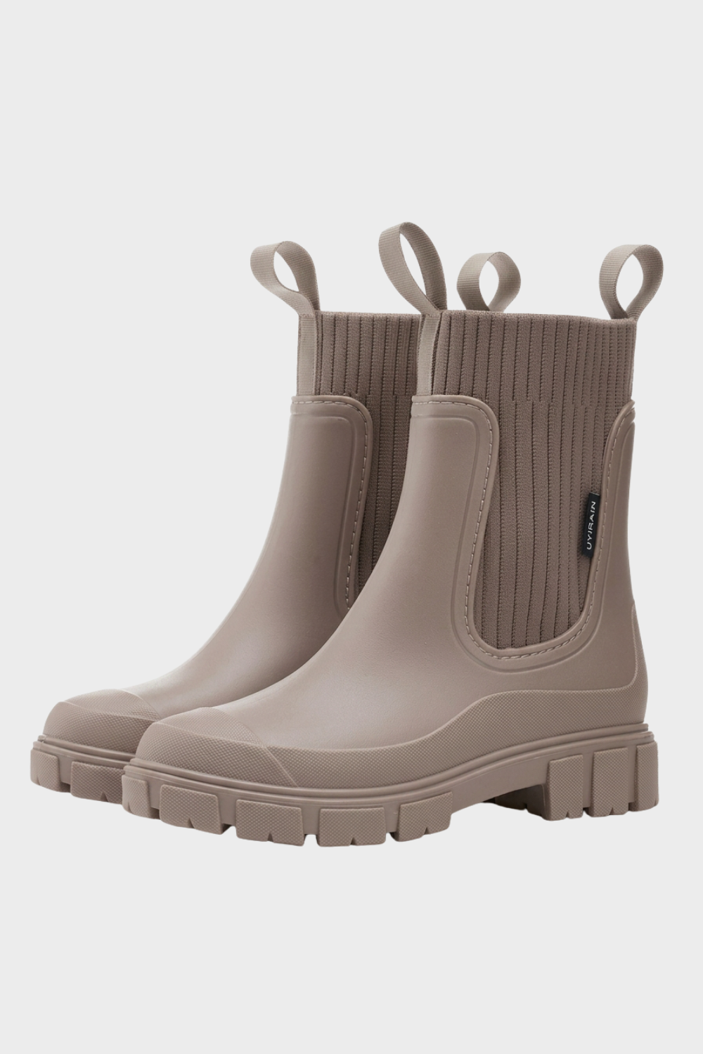 Damen Chelsea-Regenstiefel mit Zugschlaufe und geripptem Schaft – 2