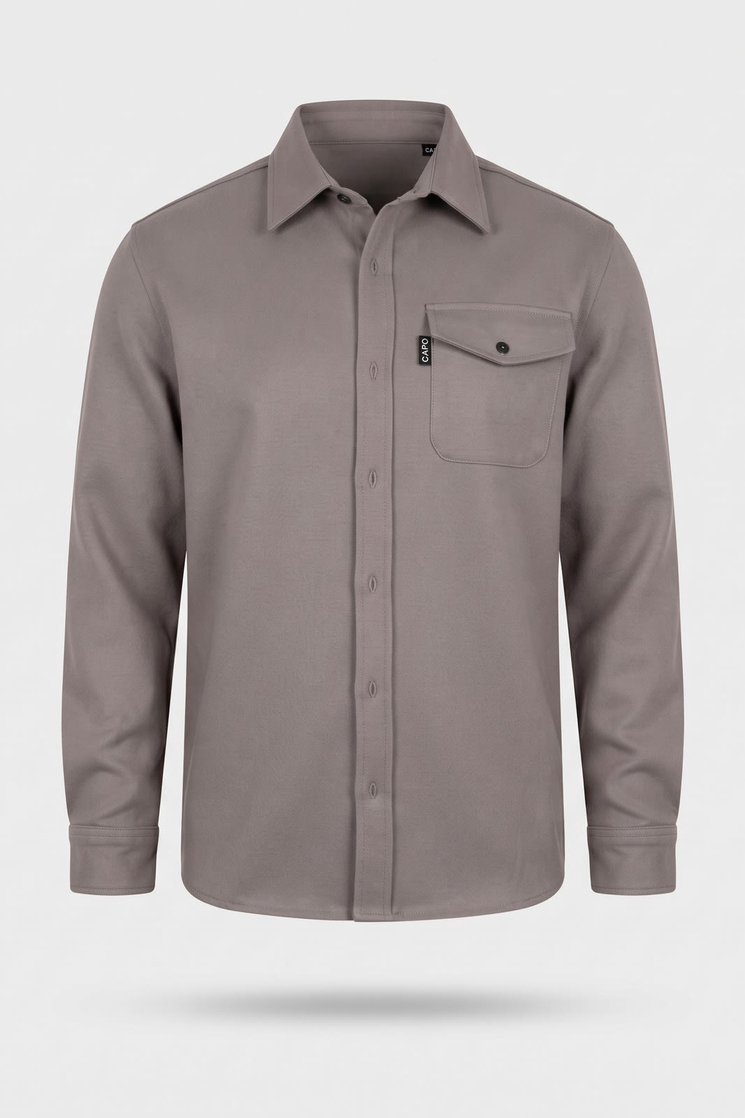 Herren Hemdjacke Overshirt | Reverskragen — Grau — Packshot