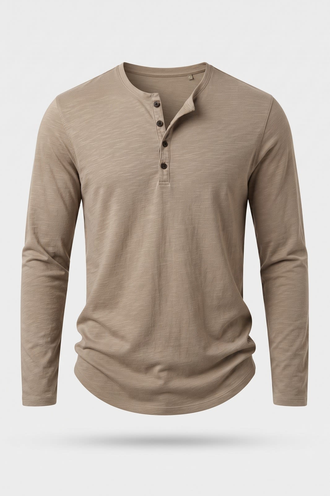 Herren Henley-Shirt | Ohne Kragen — Beige — Packshot