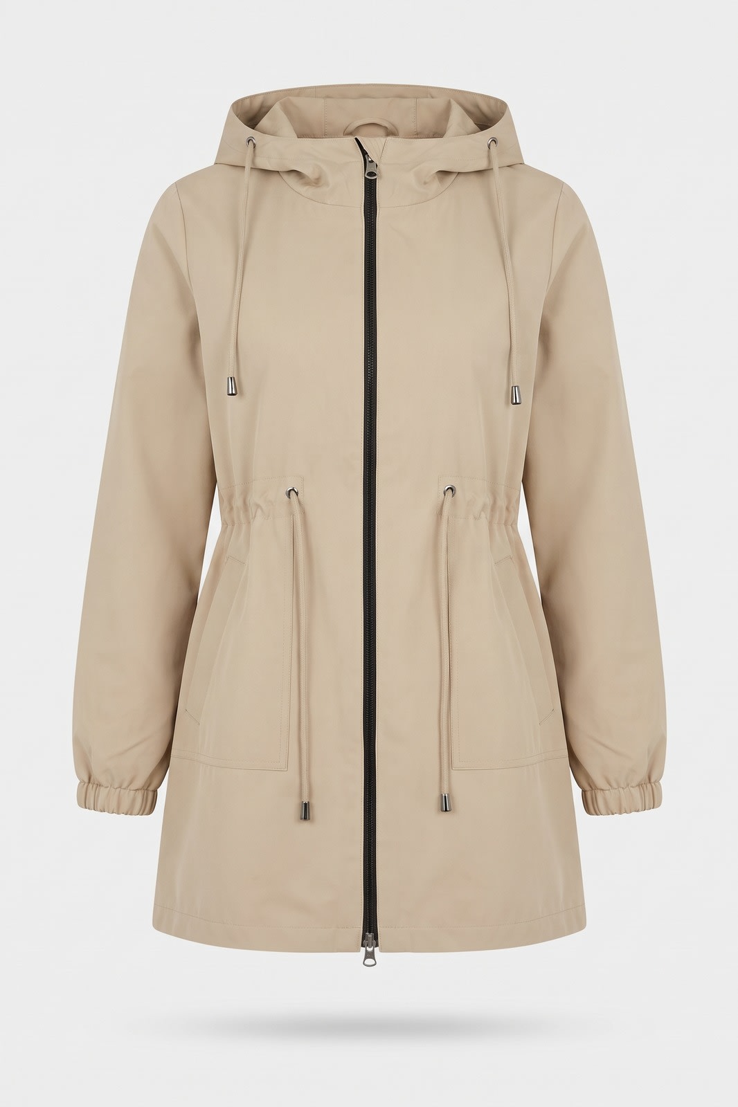 Damen Leichter Parka mit Kapuze | Casual — Beige — Packshot