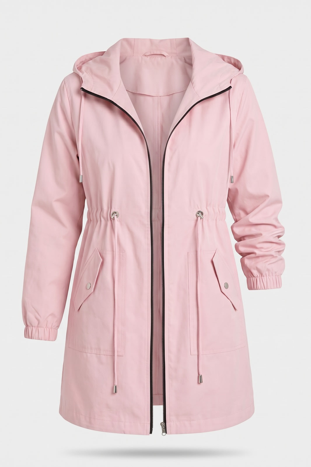 Damen Leichter Parka mit Kapuze | Casual — Rosa — Packshot