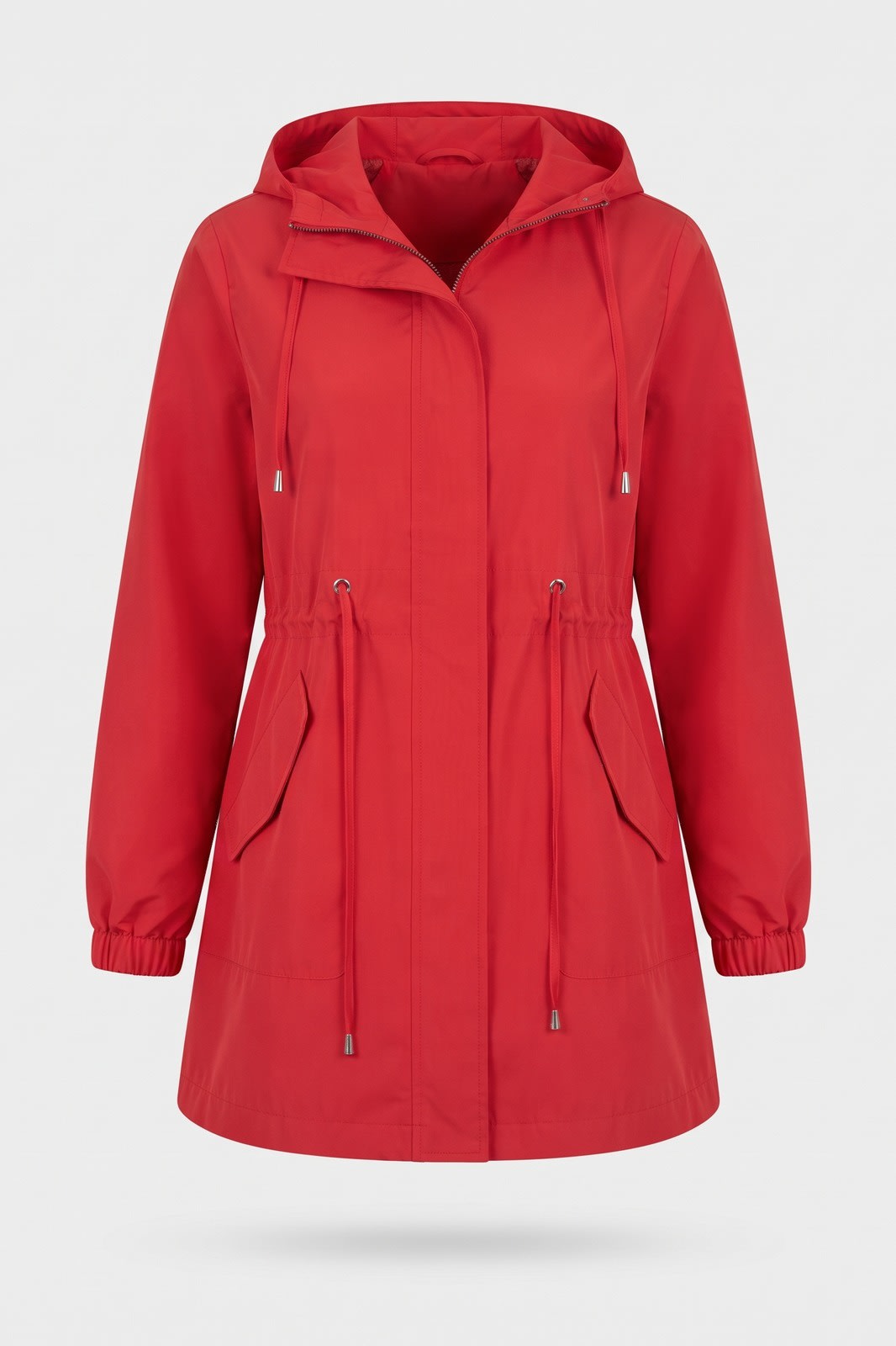 Damen Leichter Parka mit Kapuze | Casual — Rot — Packshot