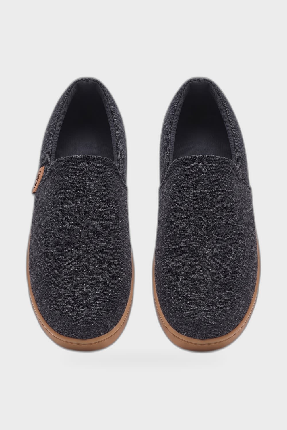 Unisex Gemusterter Hausschuh | Zuglasche — Schwarz — Produktansicht