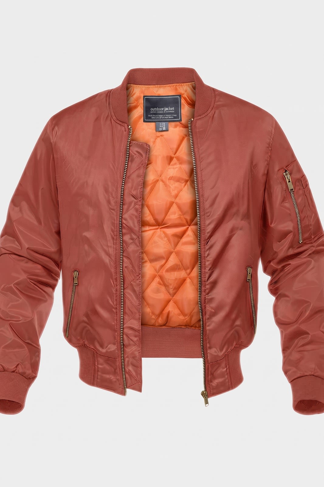 Herren Bomberjacke | Gesteppt — Orange — Packshot