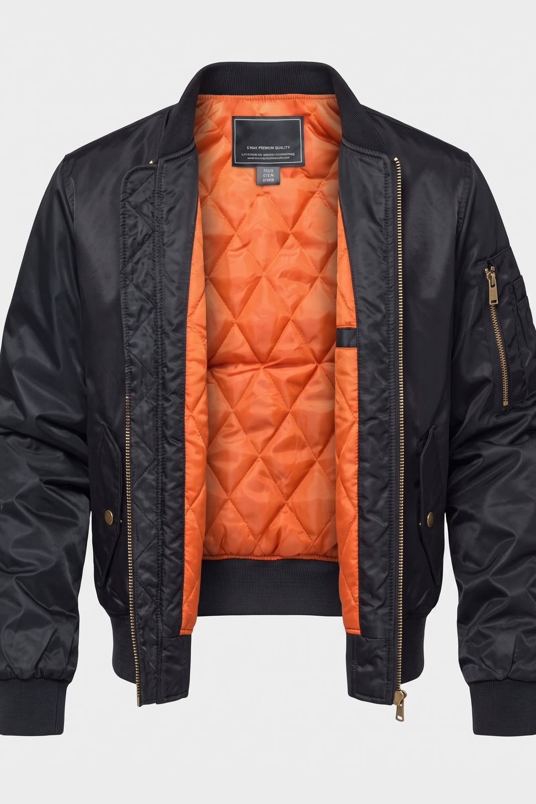 Herren Bomberjacke | Gesteppt — Schwarz — Packshot