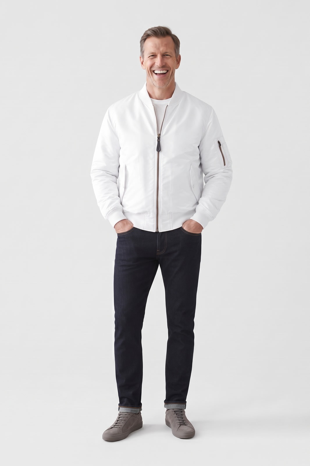 Herren Bomberjacke | Gesteppt — Win — Vorderansicht — am Modell