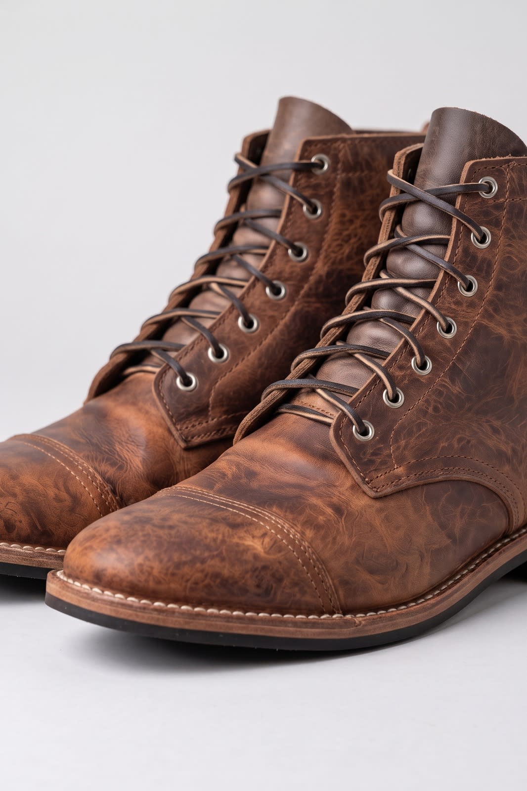 Herren Vintage Schnürstiefel | Knöchelhoch — Bronze — shoe_detail — am Modell