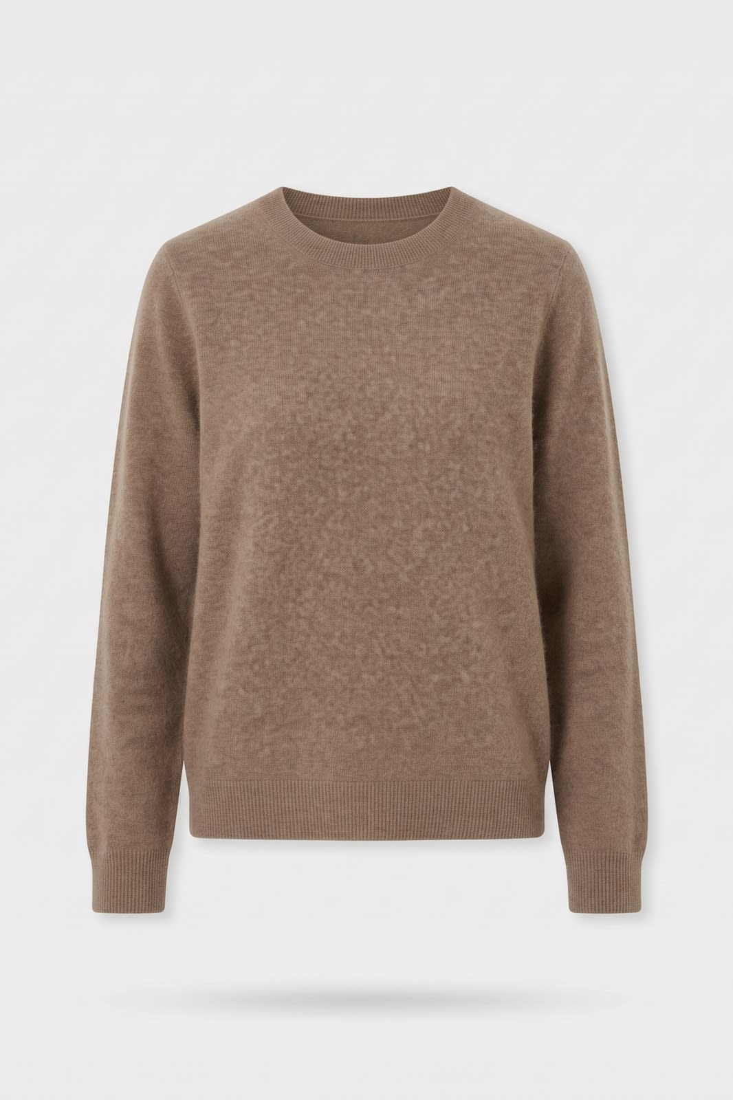Damen Rundhalspullover | Runder Ausschnitt — Taupe — Packshot