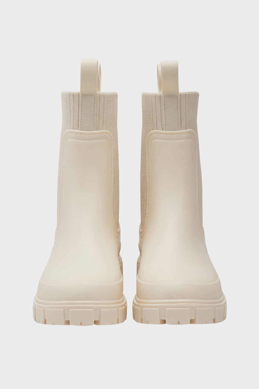 Damen Chelsea-Regenstiefel mit Zugschlaufe und geripptem Schaft – 7