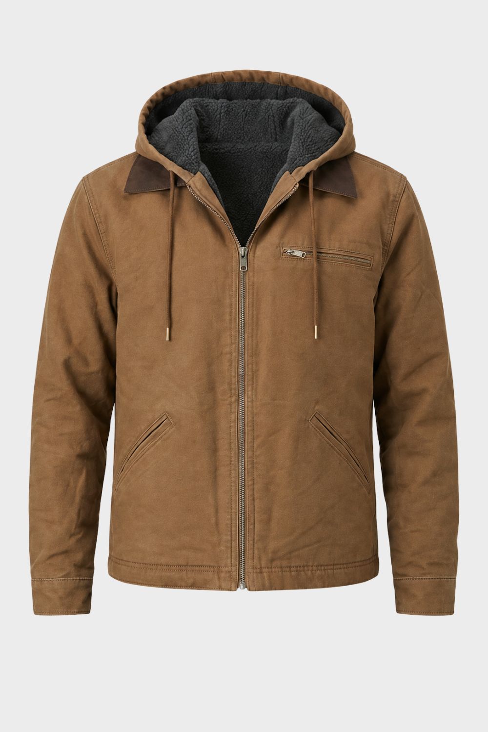 Herren Kapuzenjacke mit Kordelzug und durchgehendem Frontreissverschluss