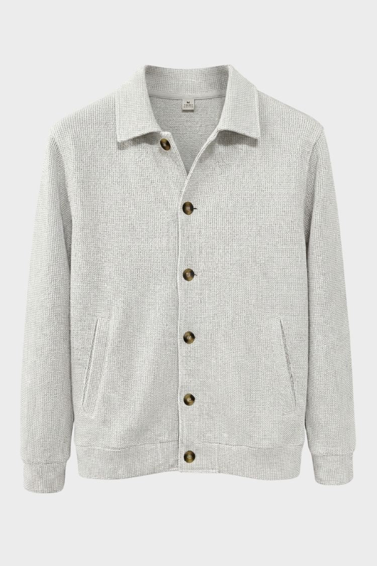 Herren Overshirt-Jacke mit Spread-Kragen und geripptem Abschluss – 7