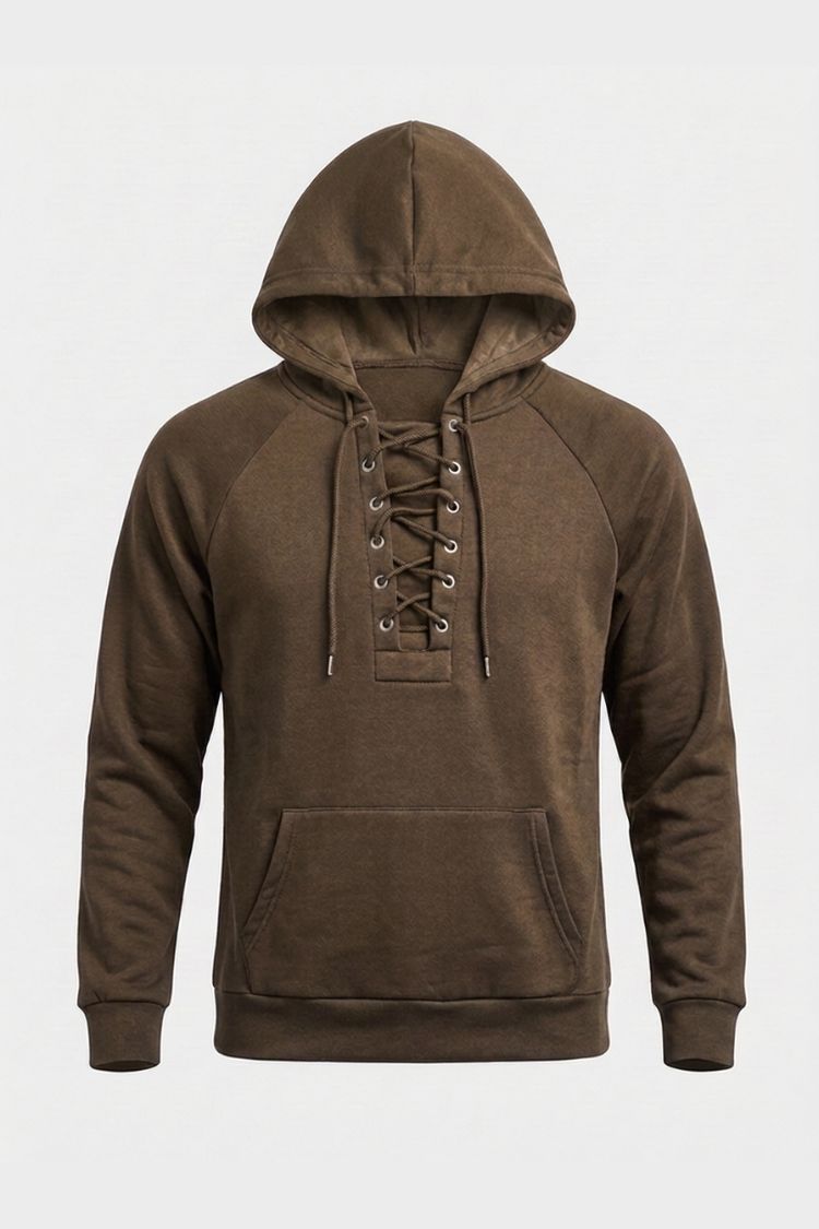Herren Hoodie mit Kapuze, Kordelzug und Känguru-Tasche