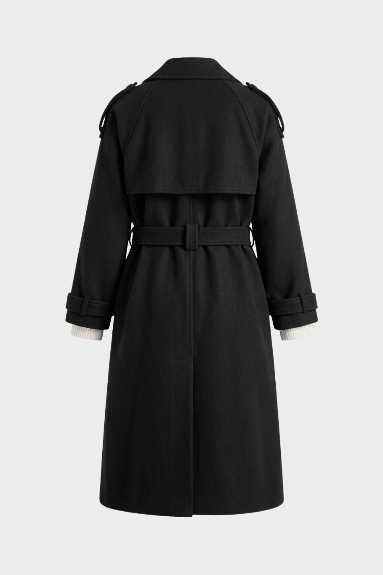 Damen Trenchcoat mit Reverskragen und Taillengürtel