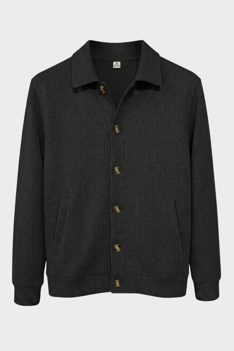 Herren Overshirt-Jacke mit Spread-Kragen und geripptem Abschluss – 5