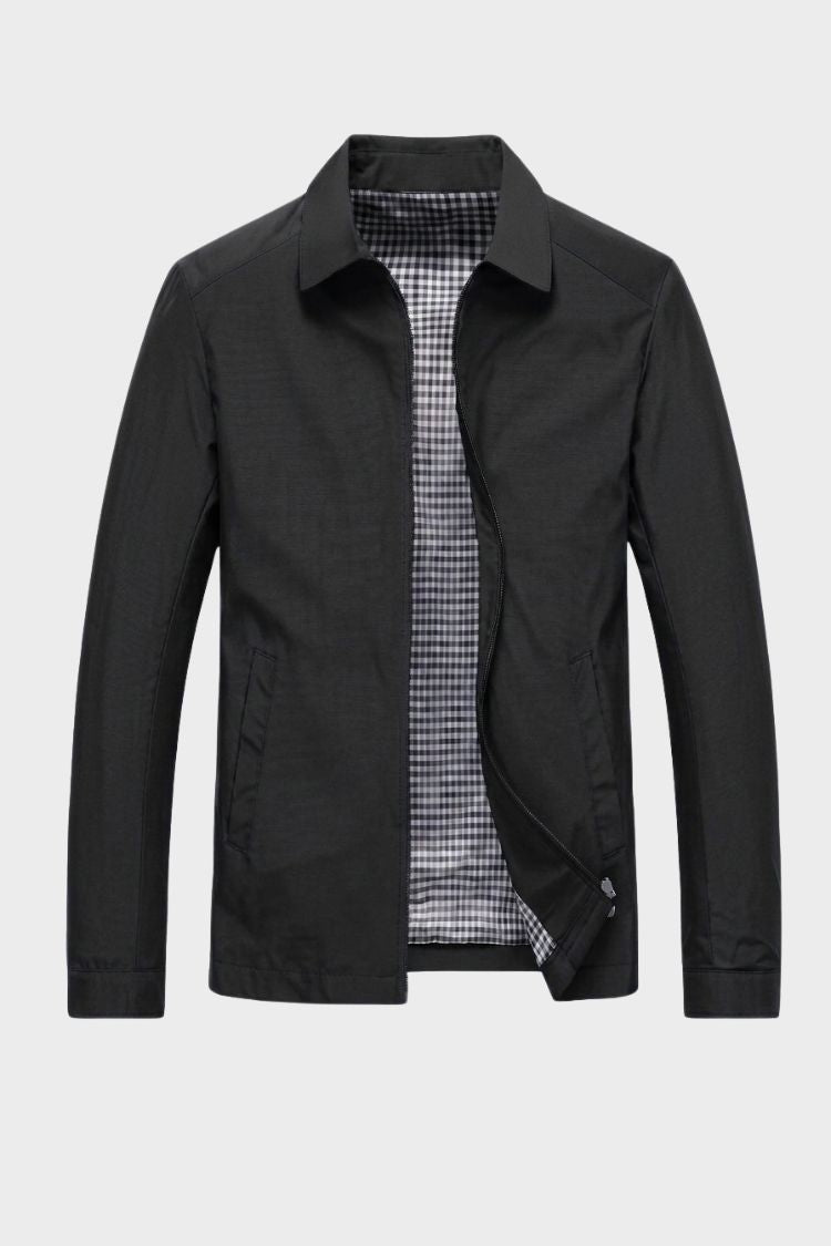 Herren Harrington-Jacke mit Spread-Kragen und durchgehendem Reissverschluss – 5