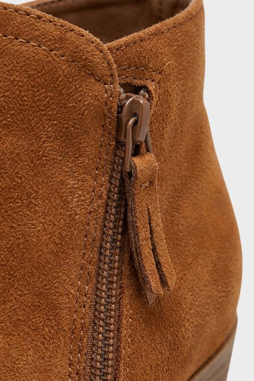 Damen Enkellaars Spitze Neus | Blockabsatz