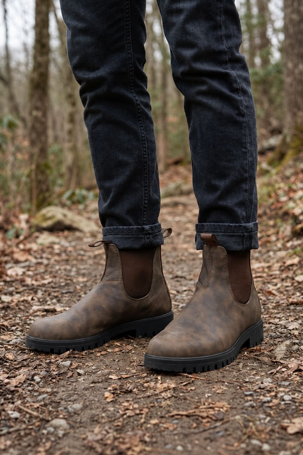 Herren Chelsea Boots mit Seiteneinsätzen und runder Zehenpartie – 8