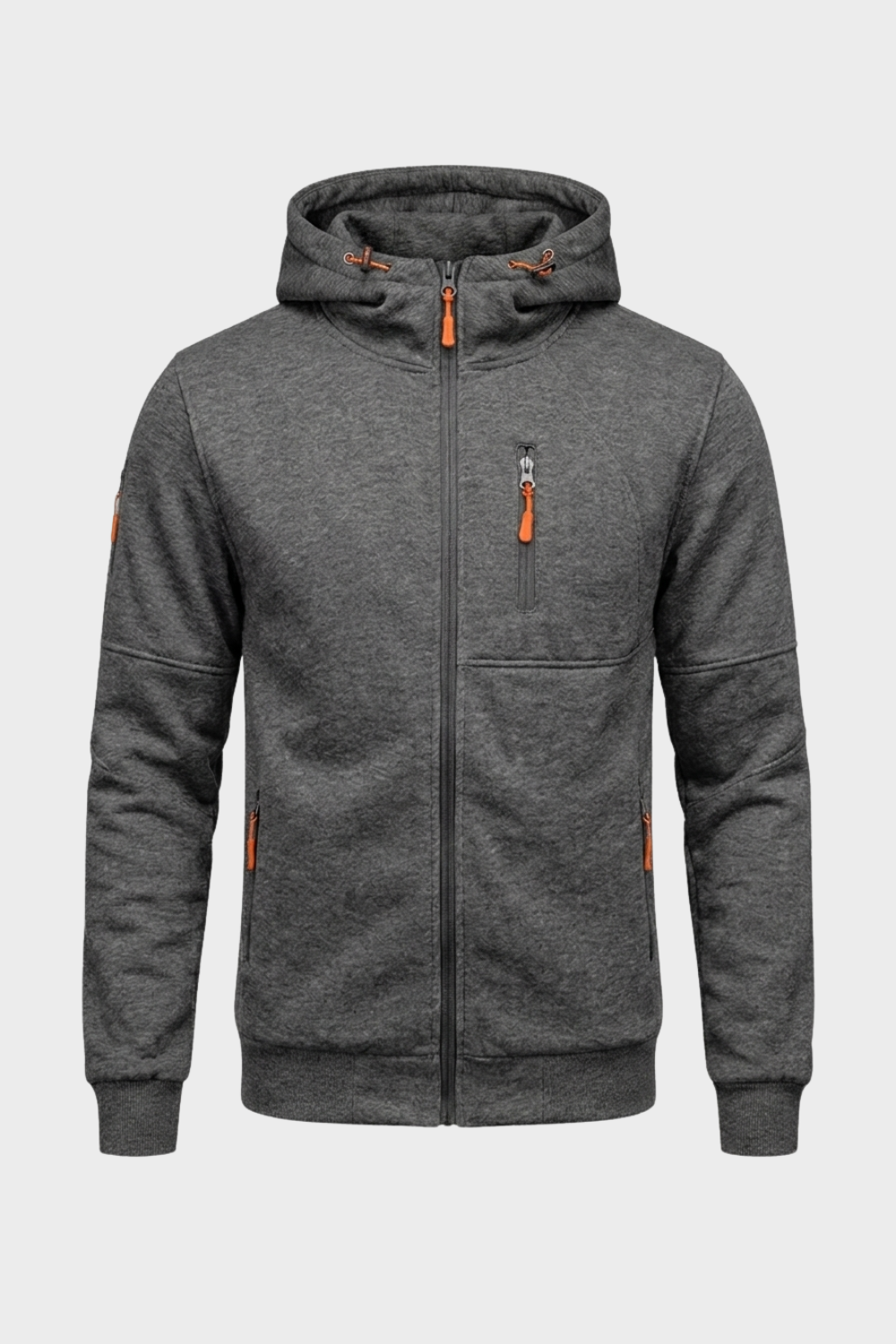 Herren Kapuzenjacke mit Kordelzug-Kapuze und Reißverschlusstaschen – 5
