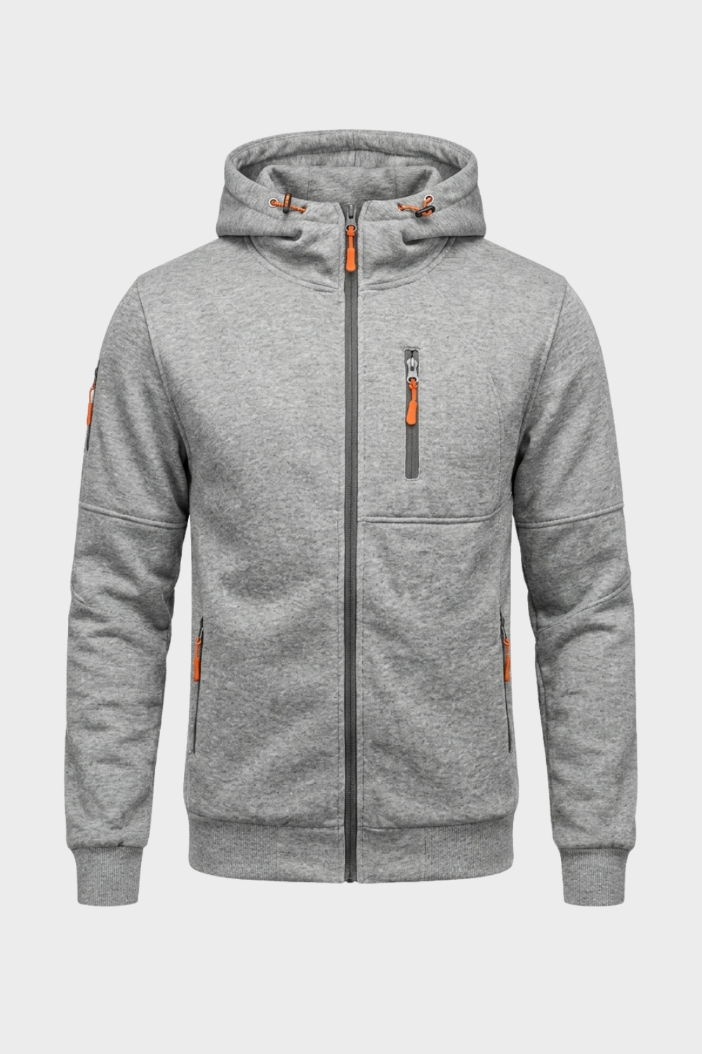 Herren Kapuzenjacke mit Kordelzug-Kapuze und Reißverschlusstaschen – 7