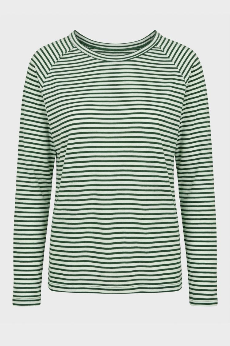 Damen Streifenshirt mit Rundhalsausschnitt und langen Raglanärmeln – 11