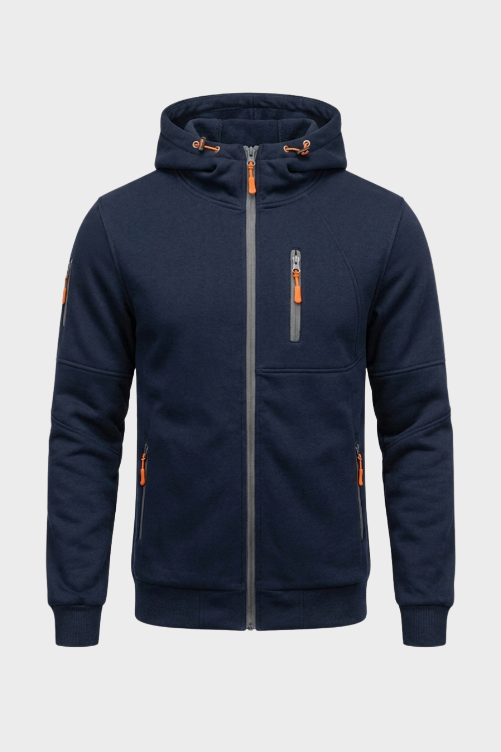 Herren Kapuzenjacke mit Kordelzug-Kapuze und Reißverschlusstaschen – 9