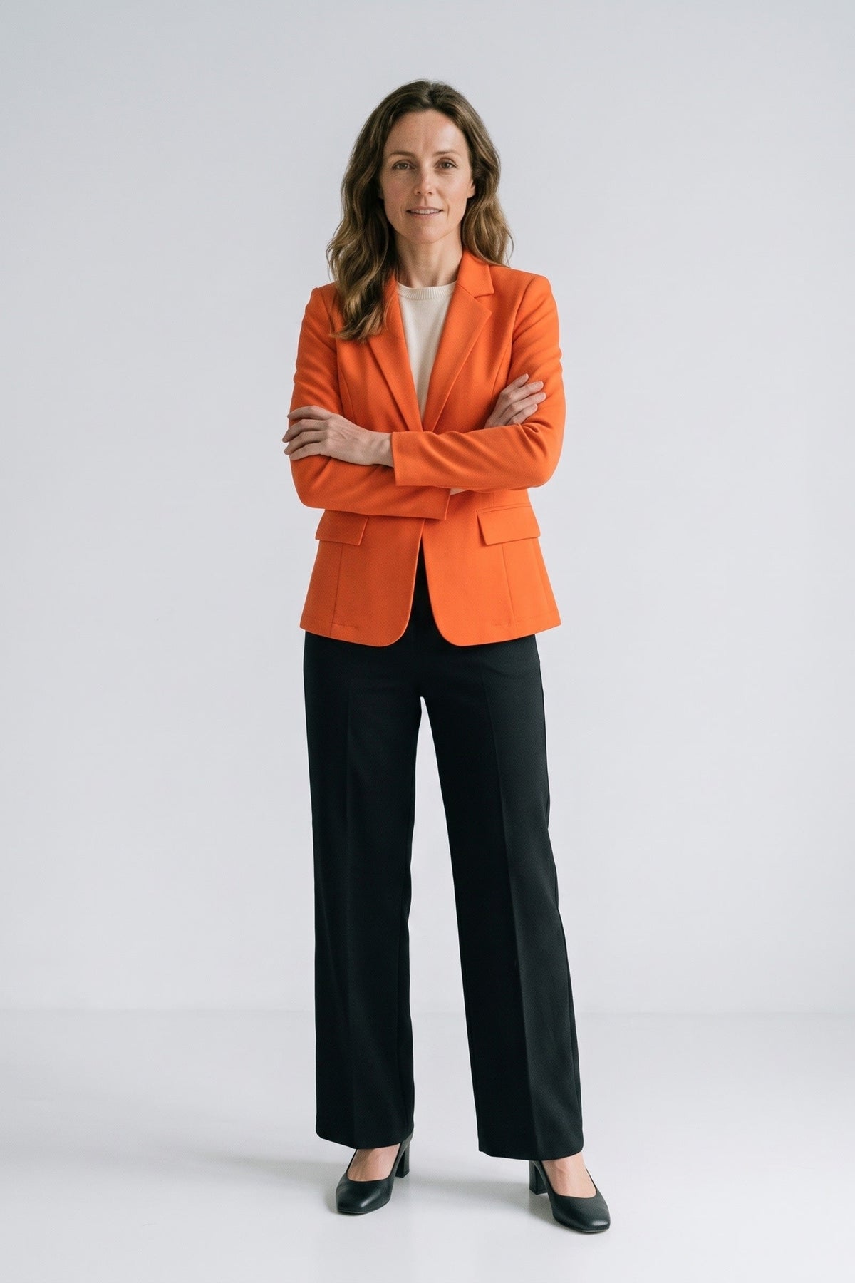 Damen Longline Blazer mit Kerbrevers und Klappentaschen – 8