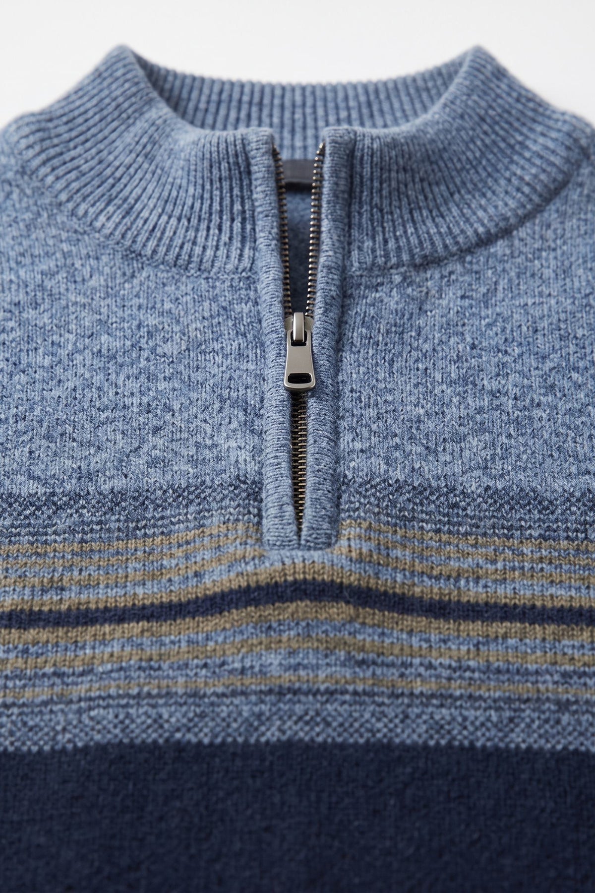 Herren Troyer-Pullover mit Stehkragen und Farbblock-Design – 2