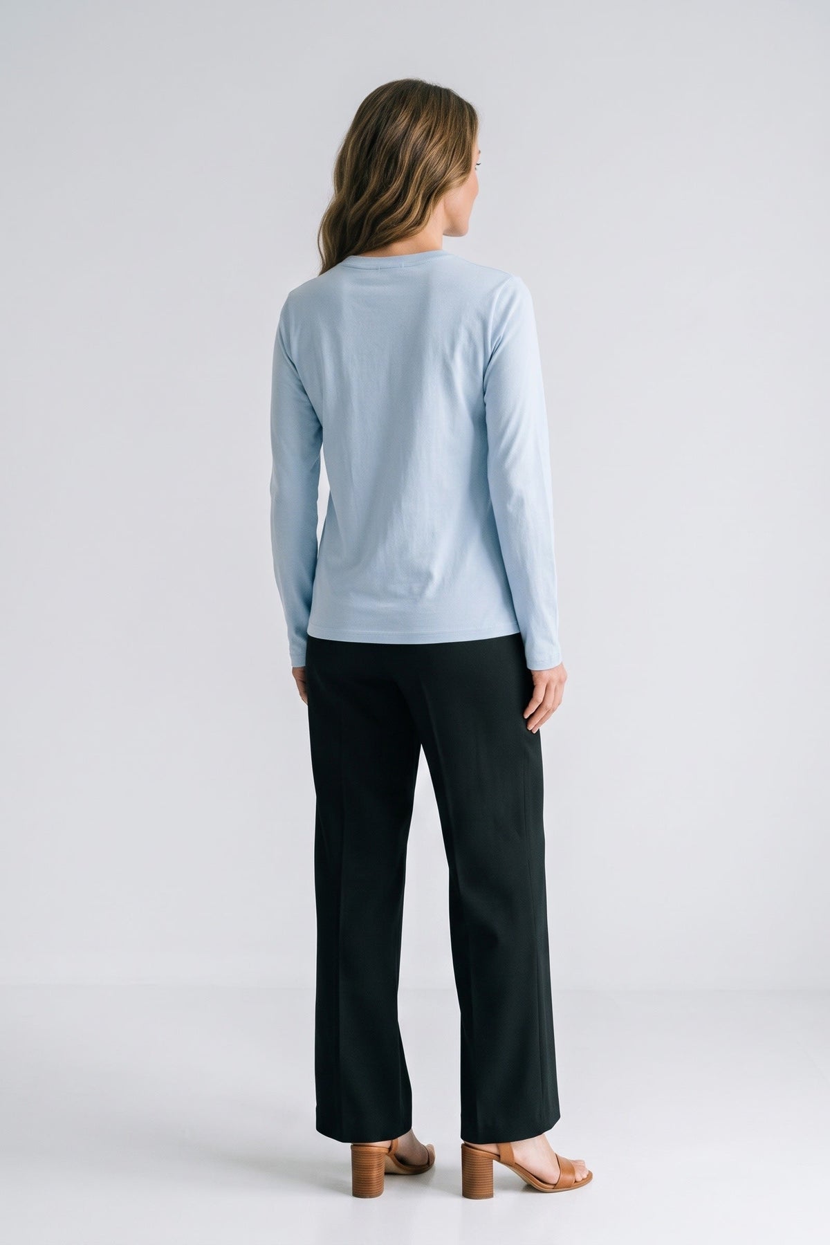 Damen Langarmshirt mit rundem Ausschnitt und langen Ärmeln – 4