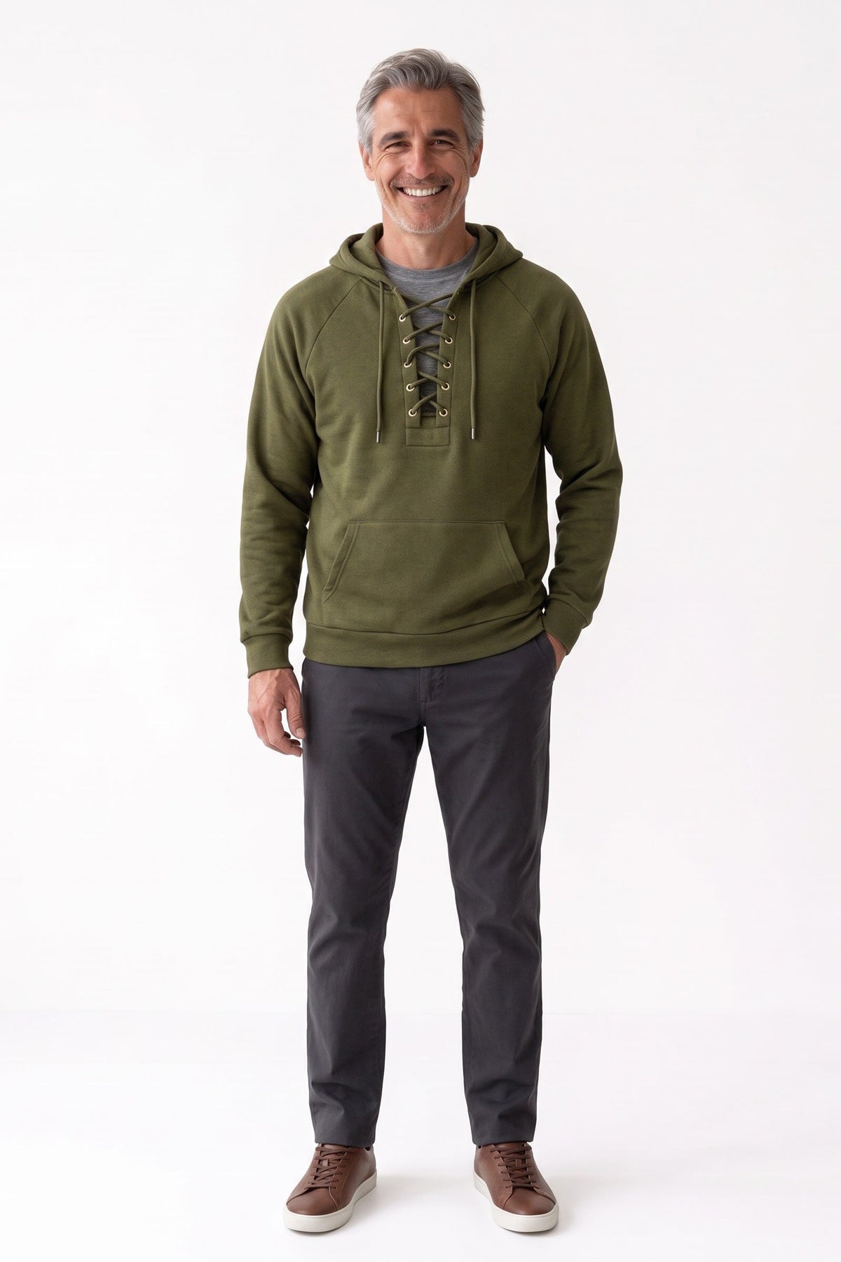 Herren Hoodie mit Kapuze, Kordelzug und Känguru-Tasche – 10